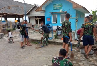Antusias Satgas Sambut Kunjungan Aster Kasad 