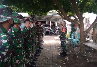 Dandim 1310/Bitung Saat Pimpinan Apel Penarikan Pasukan Satgas TMMD Ke-111 Kodim 1310/Bitung Tahun Anggaran 2021