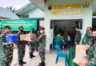 Kodim 0209/LB Distribusikan 4.590 Dosis Vaksin ke Puskesmas Labuhanbatu Raya