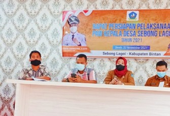 Rapat Persiapan Pemilihan Kepala Desa Sebong Lagoi Antar waktu  2021