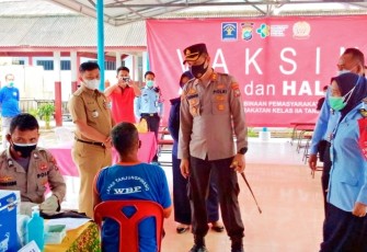 Polres Bintan Laksanakan Kegiatan Gerai Vaksinasi Presisi Di Lembaga Pemasyarakatan Kelas II A Tanjung Pinang