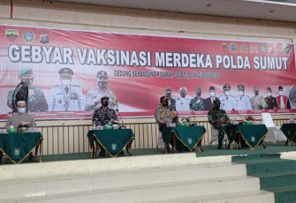 Pemkab Asahan Dan Forkopimda Tinjau Pelaksanaan Vaksinasi Covid-19 Tahap I di Gedung Serbaguna Kisaran