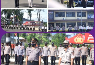 Polres Garut Gelar Apel Pagi dan Korp Raport Kenaikan Pangkat