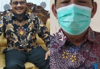 Kepala BKPSDM Aceh Singkil, Ali Hasmi (kiri) dan Kadis Kesehatan setempat Nruman