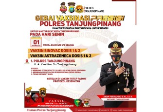 Polres Tanjungpinang Gelar Vaksinasi Presisi
