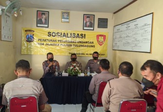  sosialisasi perundang-undangan, Seksi Hukum Polres Tulungagung giliran menyambangi Polsek Boyolangu dan Polsek Pakel