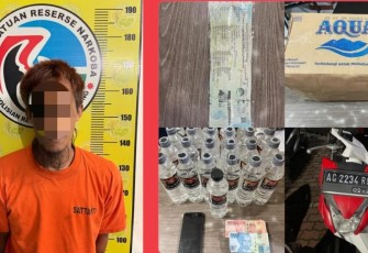Tersangka dan barang bukti saat diamankan