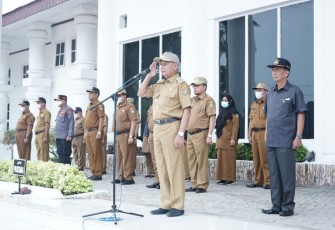 Bupati Asahan saat Pimpin Apel Gabungan Awal September 