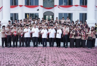 Bupati Asahan Lepas Kontingen Jambore Nasional ke XI Tahun 2022 Cibubur