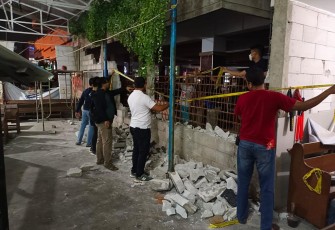 TKP Pengrusakan saat diberi garis polisi