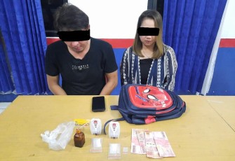 Tersangka dan barang bukti saat diamankan