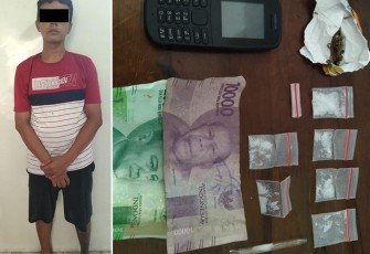 Tersangka dan barang bukti saat diamankan