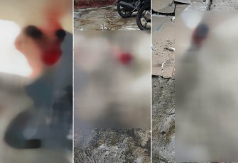 Usai ledakan, organ tubuh OTK yang diduga lakukan bom bunuh diri berceceran dihalaman Mapolsek Astanaanyar, Rabu (07/12/2022).