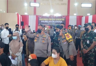 Vaksinasi Presisi Serentak dan Salurkan Bansos di Polres Majalengka