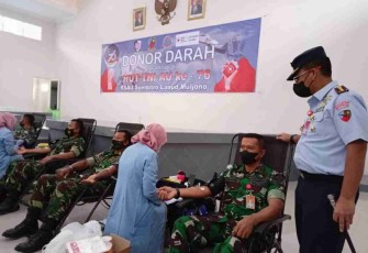 Lanud Muljono Gelar Donor Darah, Peringati HUT Ke-76 TNI AU