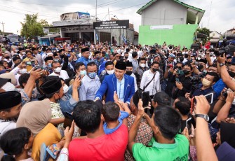 AHY saat safari ramadhan di Desa Prawoto