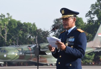 Wadan Koharmatau Pimpin Upacara Peringatan Ke-76 Hari TNI AU 