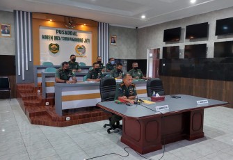 Siapkan secara matang kegiatan TMMD,Danrem 063/SGJ Pimpin Rapat secara virtual