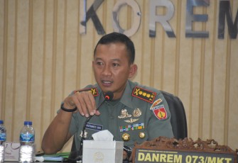 Danrem 073/Mkt menerima paparan dari Dandim jajaran Korem 073/Mkt