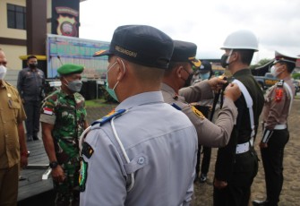Kasdim 1204/Sanggau ikuti gelar apel operasi ketupat 2022, Jum'at (22/4/2022)
