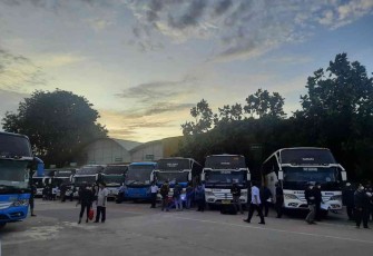 Armada DAMRI angkut pemudik lebaran tahun 2022. Rabu (11/05/2022)