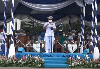 Kasal saat memberikan sambutan di Hardikal ke 76 Kodiklatal Surabaya. Jum'at (13/05/2022)