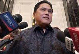 Erick Thohir saat jumpa pers usai raker bersama Komisi VI DPR di Jakarta 