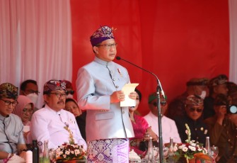 Mendagri saat menyampaikan sambutan di acara Pesta Kesenian Bali