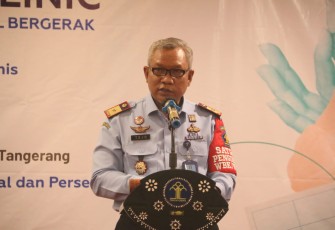 Kakanwil Kemenkumham Banten saat membuka Sosialisasi dan Bimtek Kekayaan Intelektual di Horison Grand Serpong