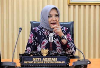 Siti Azizah saat keterangan pers mengenai program Matchmaking Entrepreneur Financial Fiesta di Jakarta 