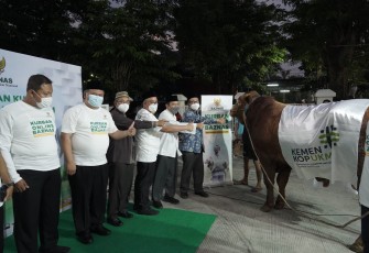 Penyerahan hewan kurban Kementerian Koperasi dan UKM