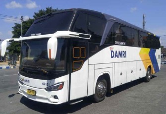 Ilustrasi armada bus DAMRI 