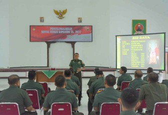 Kasrem 071 saat memberikan sambutan di acara bintal fungsi komando