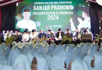 Istighosah dan Sholawat Akbar di ponpes Al Azhar Al Amin Kabupaten Cirebon 