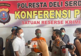 Kapolresta Deli Serdang saat memberikan keterangan pers, Selasa (20/9)