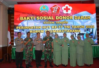 Korem 073/Makutarama Gelar Donor Darah