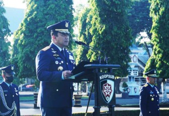Pangkoopsud II Marsekal Muda TNI Widyargo Ikoputra saat peringatan hari Kesaktian Pancasila. Sabtu (1/10)
