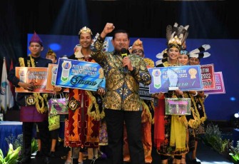 Kasal Laksamana TNI Yudo Margono saat acara grand final Putera Puteri Maritim Indonesia tahun 2022 di Jakarta 