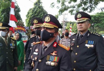 Kapolda Jateng Irjen Pol Ahmad Luthfi saat memberikan keterangan pers usai upacara HUT TNI ke-77. Rabu (5/10)