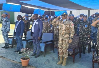 Wadan Satgas BGC TNI Konga XXXIX-D Monusco Letkol Inf Partahi H Siregar saat  Wadan Satgas BGC TNI Konga XXXIX-D Monusco Letkol Inf Partahi H Siregar saat menghadiri Bangladesh Medal Award. Kamis (6/10) 