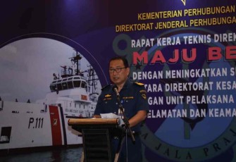 Ditjen perhubungan laut saat membuka Rakernis KPLP