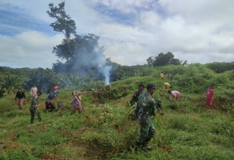Buka lahan pertanian bersama warga perbatasan 