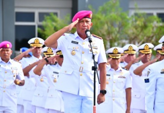 Wadan Lantamal XII Kolonel Marinir Budiarso saat Irup Hari Armada Ke-77