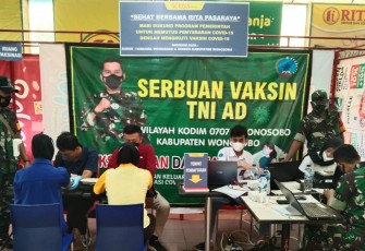 Dandim 0707/Wonosobo Pantau Pelaksanaan Serbuan Vaksin