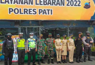 Pos pelayanan lebaran Polres Pati di terminal kembangjoyo