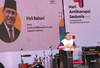  Ketua KPK Firli Bahuri saat menutup rangkaian peringatan Hari Antikorupsi Sedunia (Hakordia) tahun 2022 di Gelora Bung Karno, Senayan, Jakarta pada Minggu (11/12). 