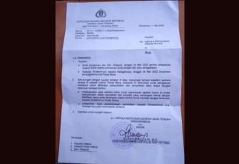 Pelimpahan surat pengaduan terkait dugaan tindak pemalsuan tandatangan dan atau penggelapan dari Polda Jawa Tengah kepada Polres Blora.