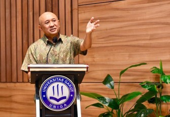 MenKopUKM Teten Masduki dalam acara Peresmian Gedung Fakultas Kewirausahaan Universitas Garut, Jawa Barat, Sabtu (8/10)