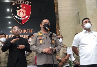 Kasatgas Pangan Polri Irjen Pol Helmy Santika saat jumpa pers