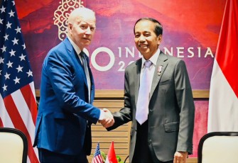 Presiden Jokowi saat bertemu Presiden Amerika Serikat Joe Biden.